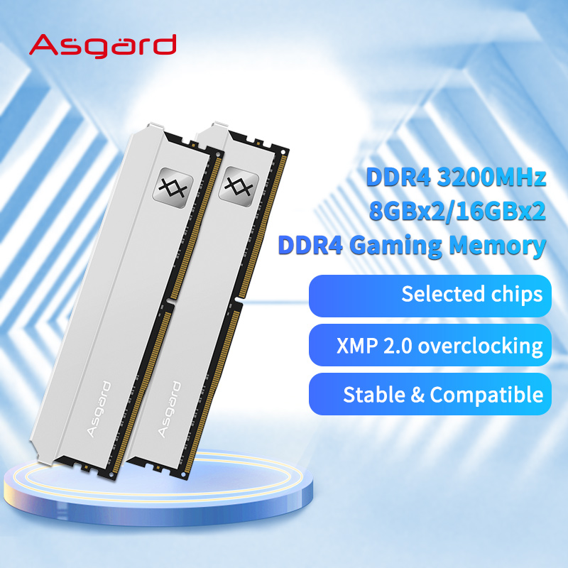 Asgard Memoria Ram DDR4 8GBX2 16GB 3200mhz para memoria de ordenador de escritorio con disipador de calor