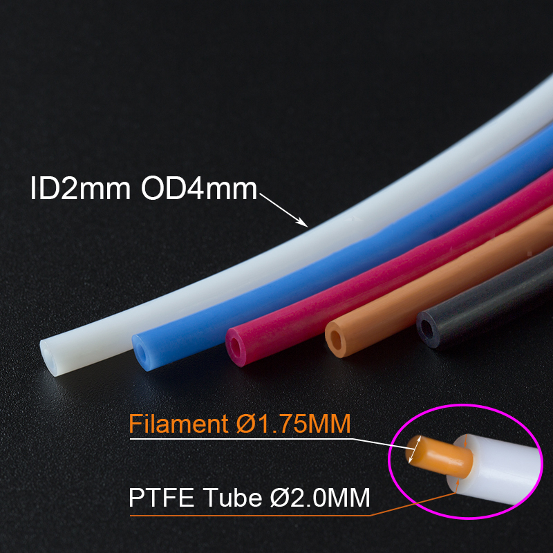1/2/4 メートルボーデン押出機 PTFE チューブ J ヘッドホットエンド V5 V6 1.75 ミリメートルフィラメント ID 2 ミリメートル外径 4 ミリメートルテフロンパイプエンダー 3 3D プリンタ部品