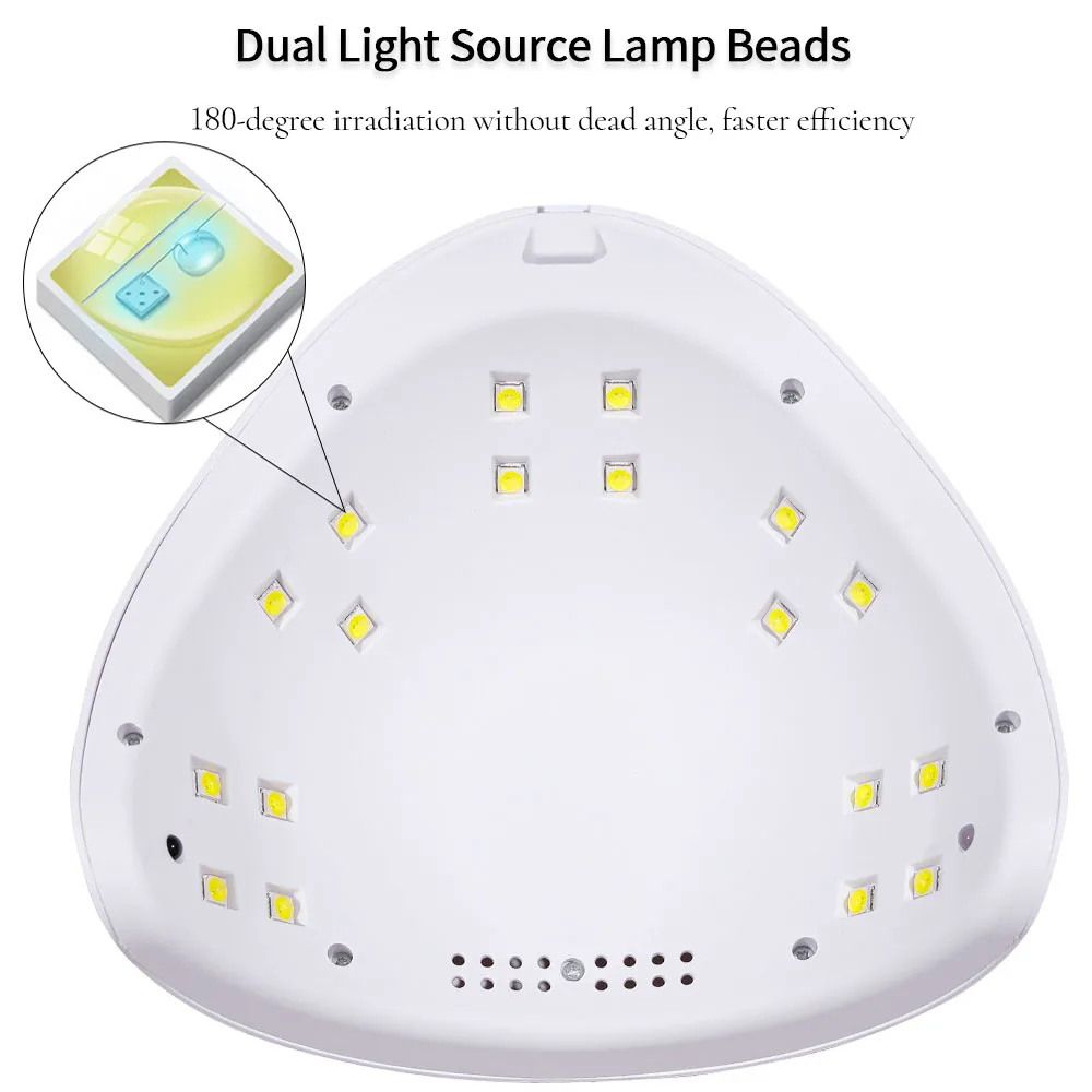 Lámpara de esmalte de uñas UV LULAA, lámpara de pulido de curado de Gel con tres modos de sincronización y modo de detección automática, adecuada para salón en casa