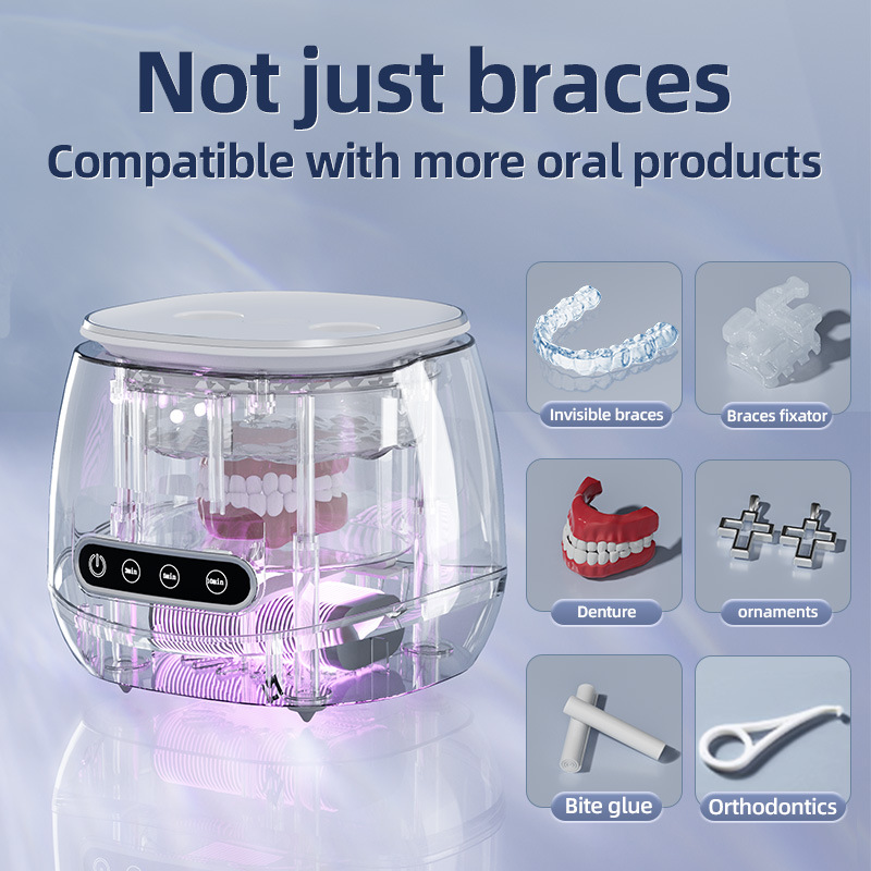TINSOL 48kHz Ultrasonic Cleaner with UV Sterilizer Convenient Home Cleaning Solution for Jewelry, Dentures and Clear Aligners