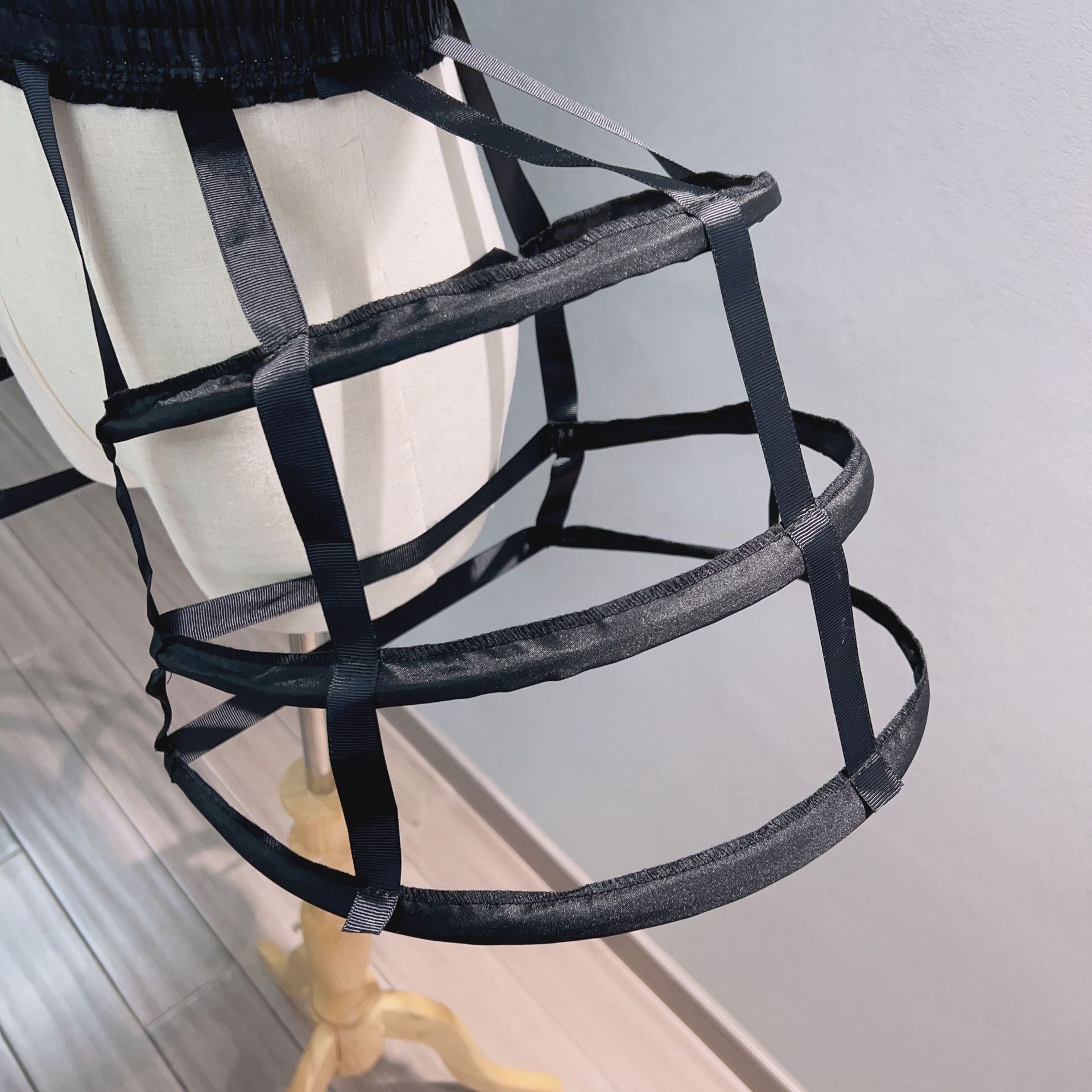 Wedding Bridal Crinoline Underskirt Women Girls elastico in vita regolabile Pannier sottoveste 3 gonna a gabbia a cerchio