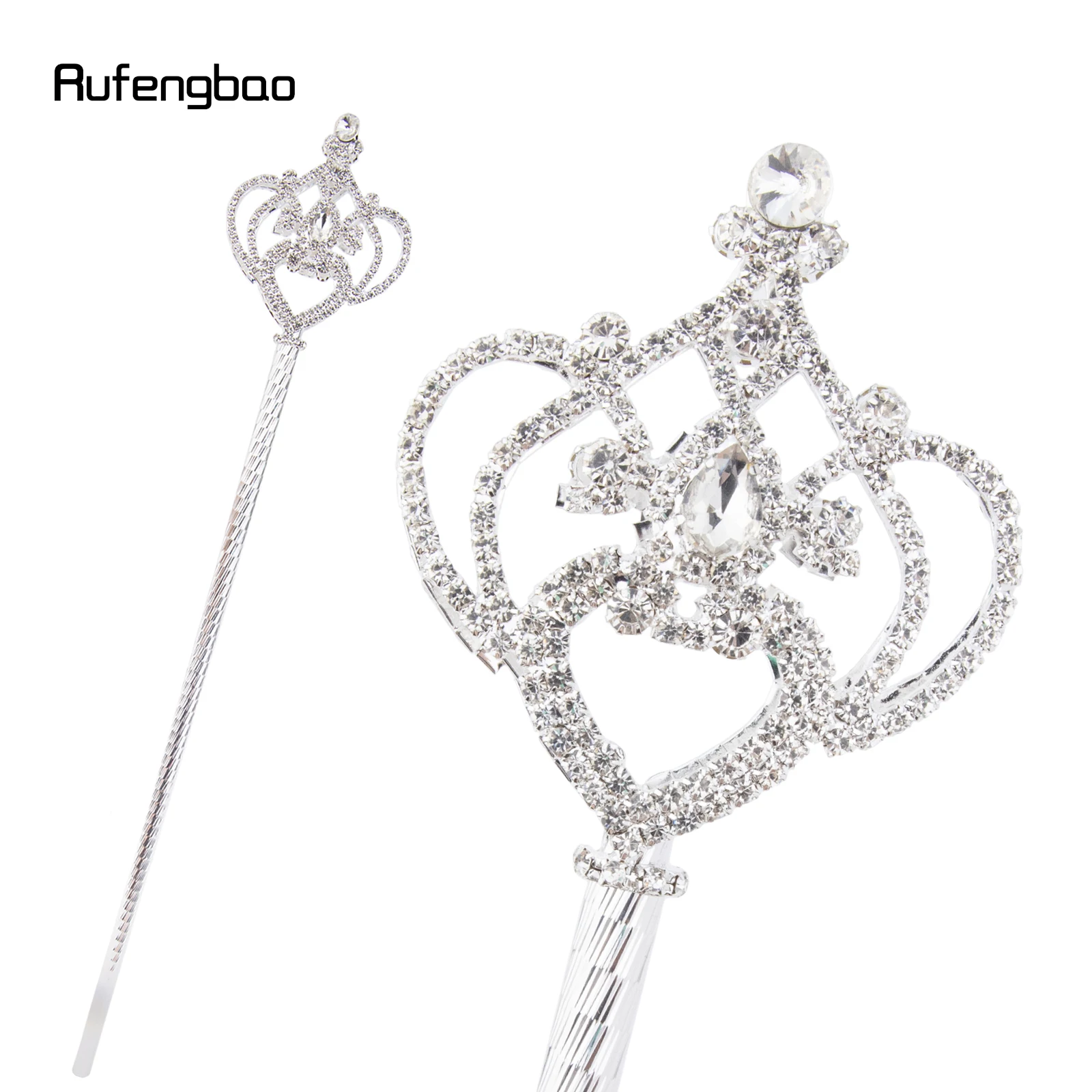 Weiße Krone, Diamantlegierung, Krone, Feenstäbe für Prinzessinnenstäbe für Engelsstäbe für Party, Kostüm, Hochzeit, Geburtstag, Party, 50 cm