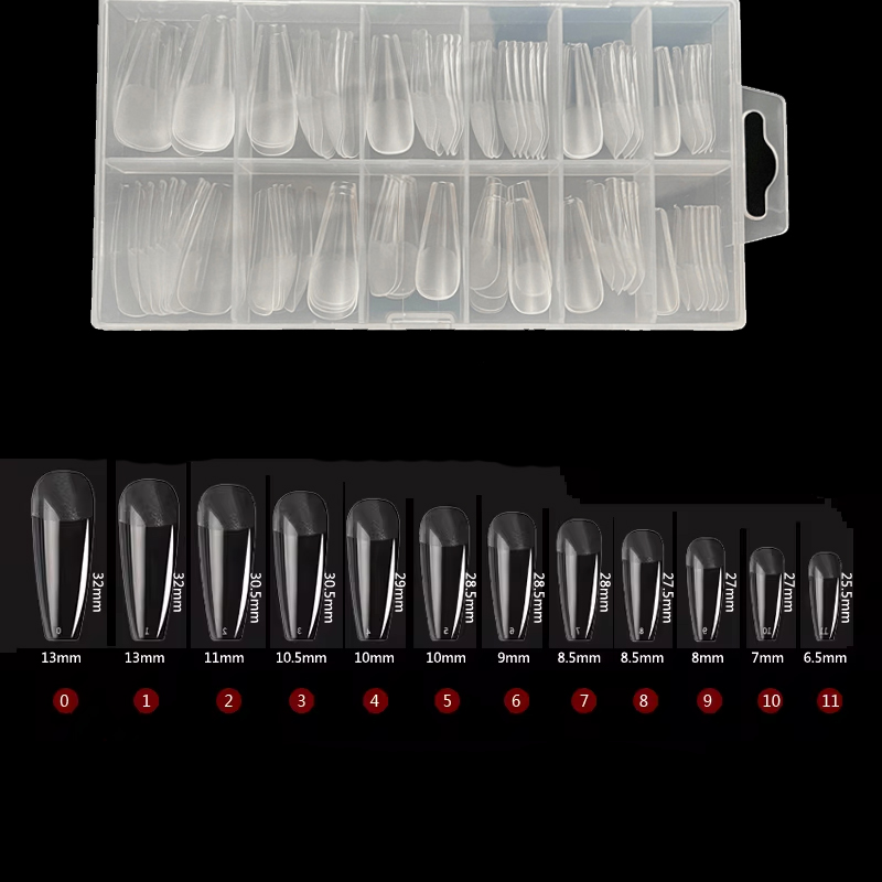 120 เล็บปลอม Semi-Frosted CLEAR โลงศพเล็บปลอมเคล็ดลับกดบนเล็บ Soak Off เล็บเต็มรูปแบบแคปซูลสําหรับขยาย