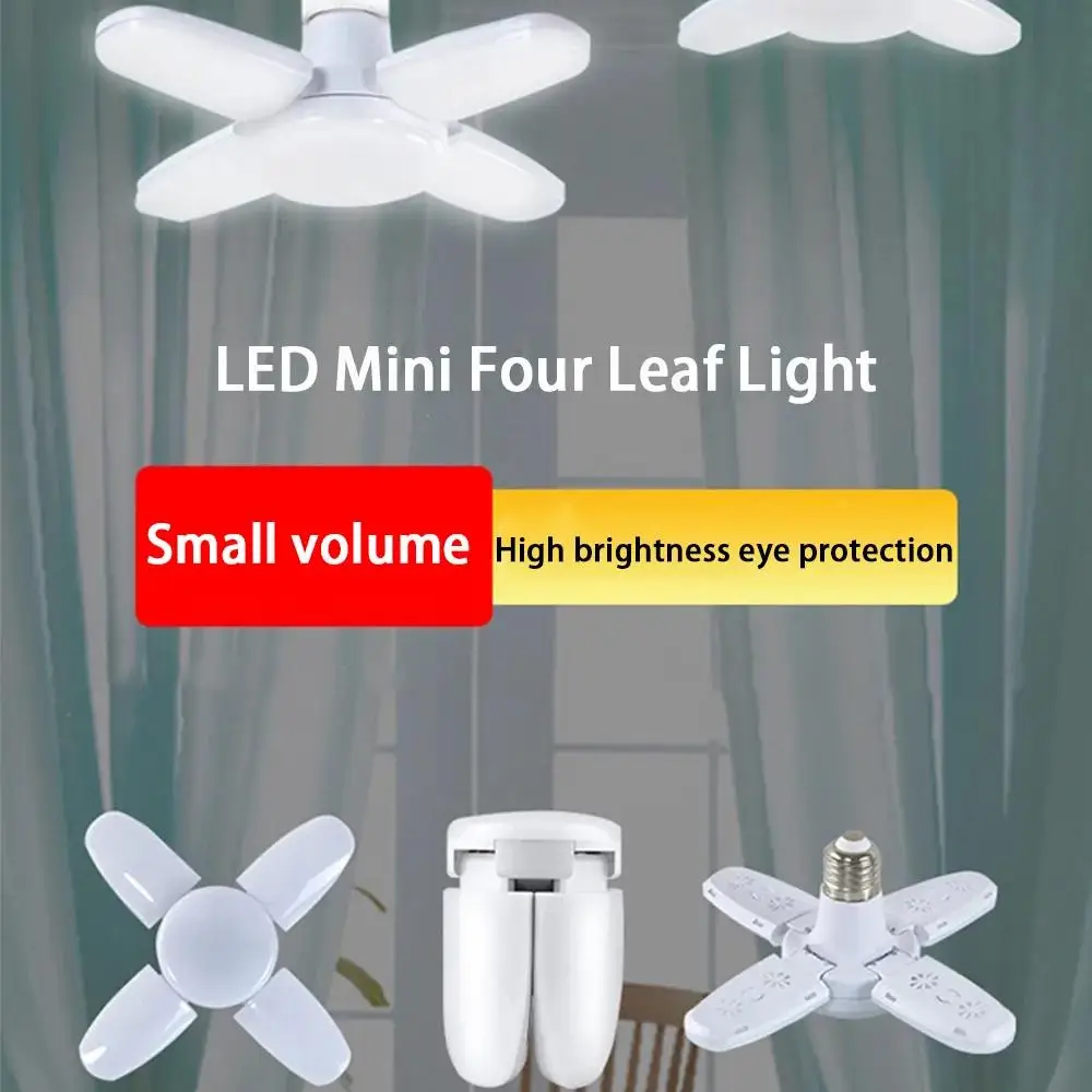 Foldable LED bulb E27 fan blade LED light AC 85-265V 28W spotlight, suitable for home ceiling, room, and garage lighting