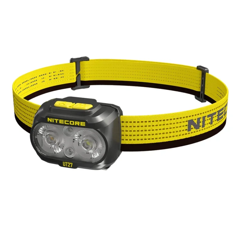 Linterna frontal NITECORE UT27 de 800 lúmenes, recargable por USB, luz de doble haz, batería recargable extraíble, faro Troch