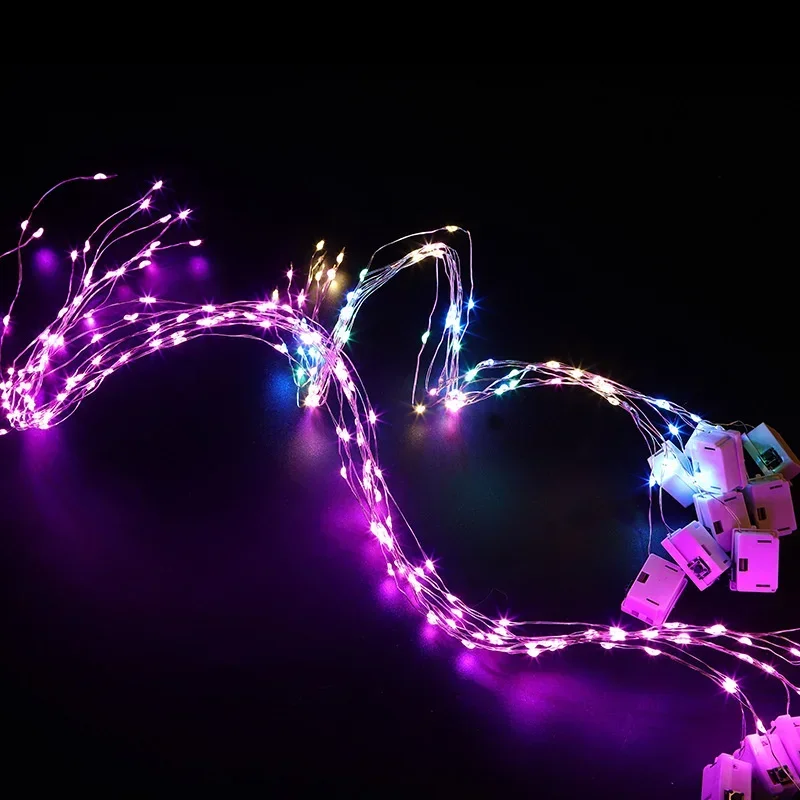 ไฟ LED Fairy ปุ่มแบตเตอรี่ Light String คริสต์มาสงานแต่งงานปีใหม่ห้องนอนห้องนั่งเล่นตกแต่งสวน Garland