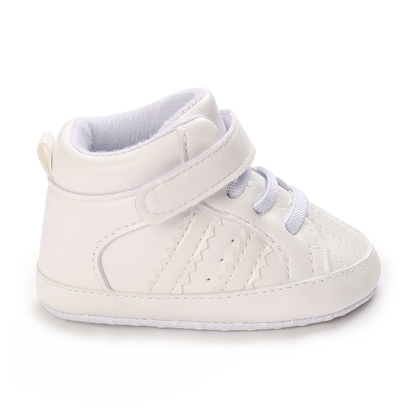 Zapatos de bebé recién nacido de 0 a 18M, zapatos deportivos informales a rayas de PU a la moda, zapatos cómodos para caminar de suela suave