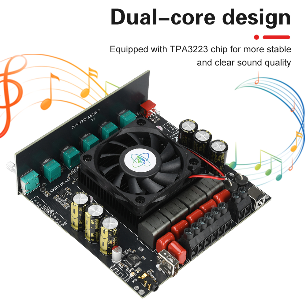 XY-HT21 2.1 Kanaals Digitale Audio Versterker Dual-core TPA3223 200 W * 2 + 400 W Bluetooth Eindversterker Verbeterde Hoge Tone Subwoofer