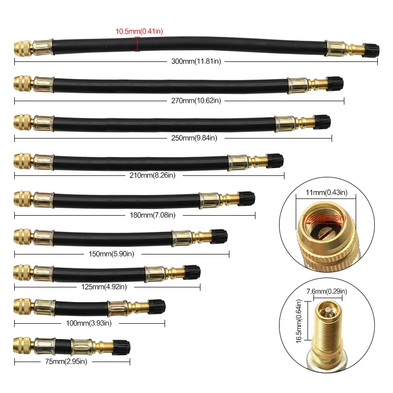 1Piece Truck Valve Extension Flexible Bus Tire Valve Extension Rubber Tyre Valve Stem Extender Tire Nipple Adaptor