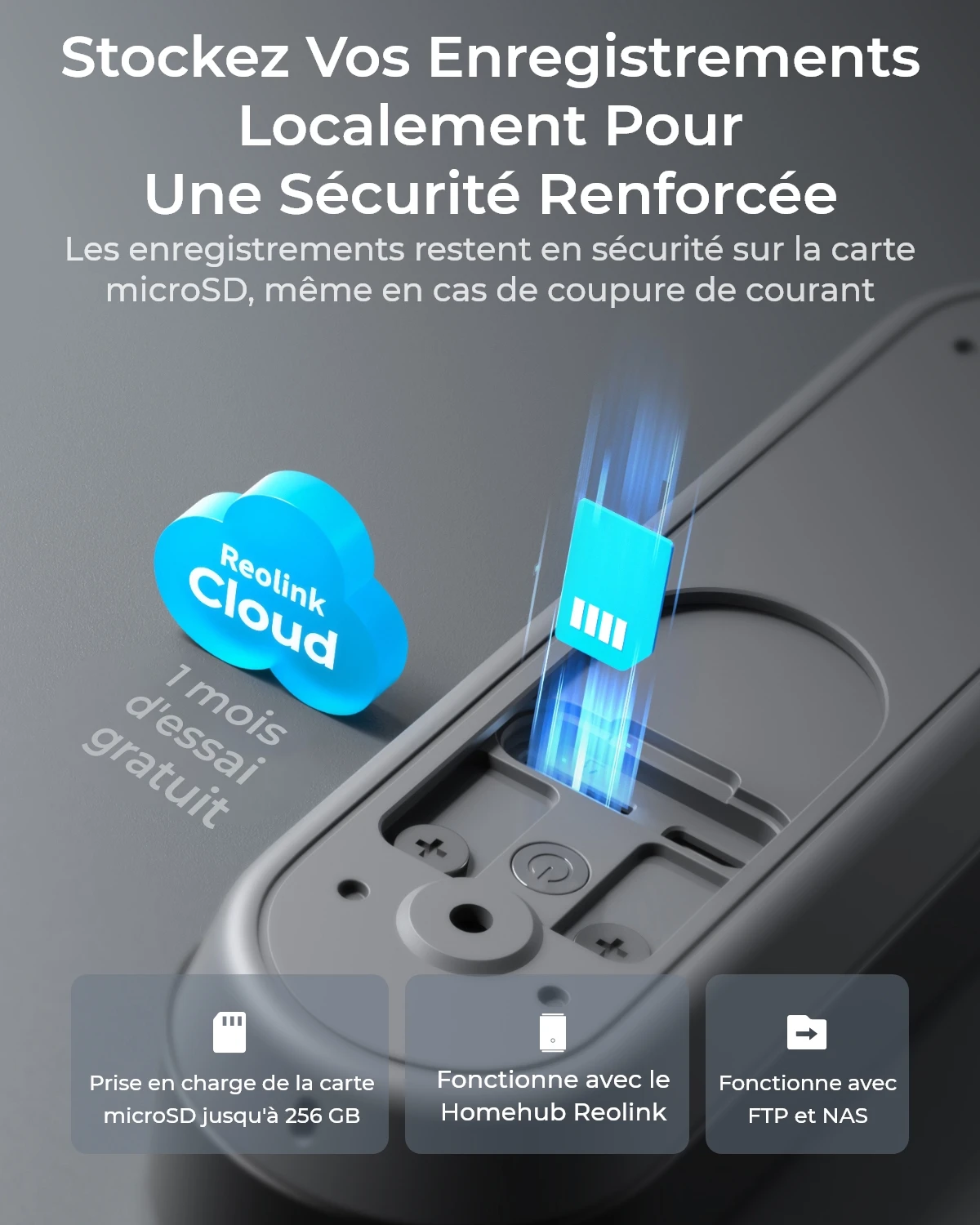 Reolink 2K batterie sonnette WiFi sonnette extérieure sans fil, batterie/alimentation filaire, cryptage de stockage via Hub domestique, sans carillon