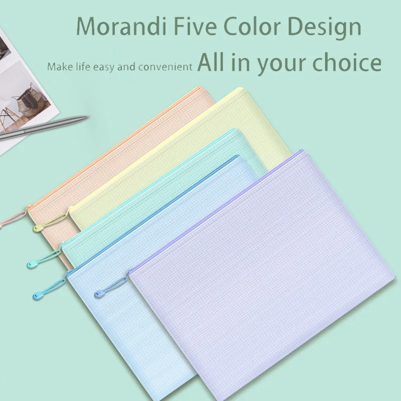 5 ชิ้น, กระเป๋าซิปตาข่ายกันน้ํา, กระเป๋าเอกสาร, โฟลเดอร์แฟ้ม, A4, โรงเรียน, อุปกรณ์สํานักงาน, กล่องดินสอ, กระเป๋าเก็บของ
