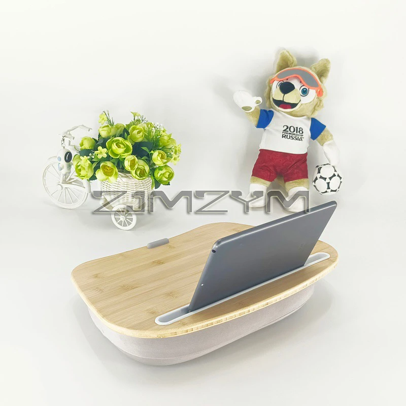 Mesa multifuncional para laptop com almofada e preenchida com partículas de espuma, mesa pequena de travesseiro, travesseiros para cochilo de escritório