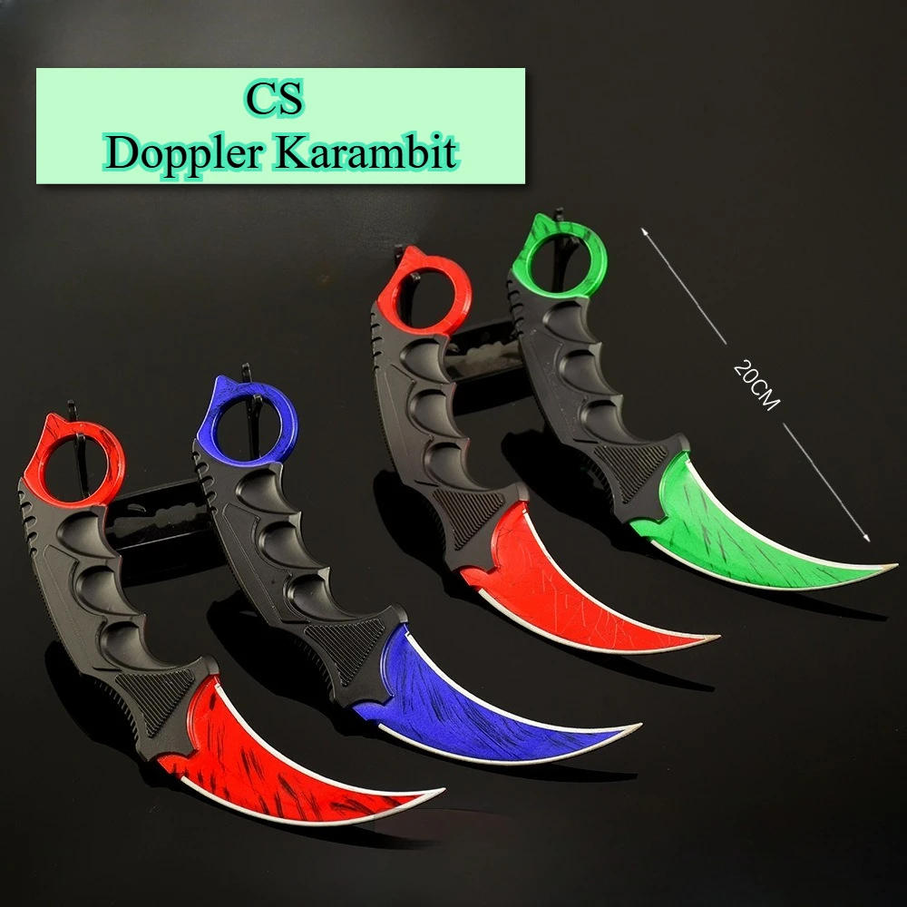 Juego de 8 estilos CS Gunfight, Doppler Karambit, modelo de Metal, cuchillo de garra dentada colecti con funda, cuchillos militares, espada de juguete