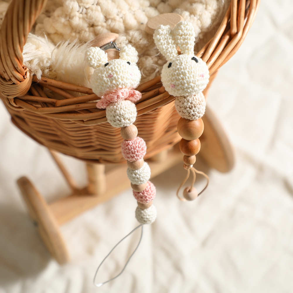 Faisons 5 pièces de perles au Crochet en bois, perles à croquer, bricolage, perles de dentition en bois, bijoux, jouet sensoriel pour berceau, anneau de dentition pour bébé