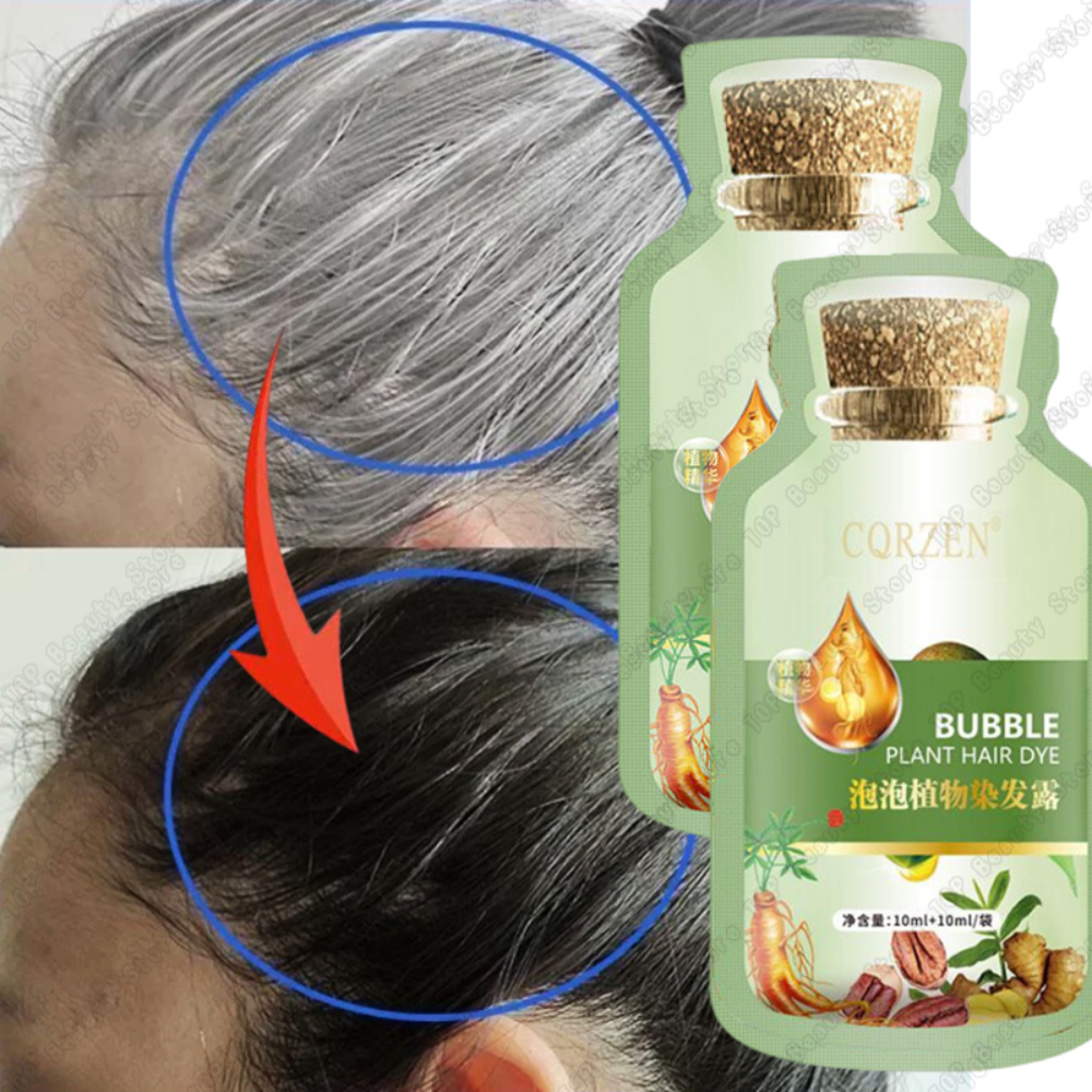 Reines natürliches pflanzliches Haarfärbeshampoo, 5-Minuten-Wechsel der Haarfarbe, nicht reizend, Reparatur, Grau, Weiß, modische Haarpflege, Damen und Herren