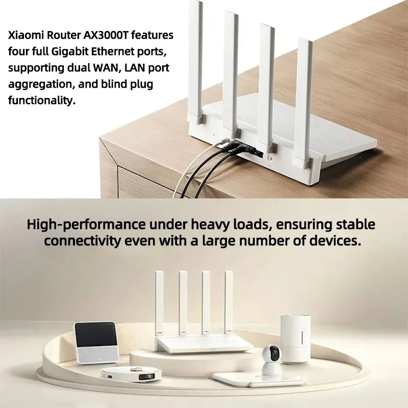 Xiaomi Router AX3000T 2.4G 5G Mesh Technology WiFi 6 Efficient Wall Penetration Children Online Protection WiFi Router Repeater