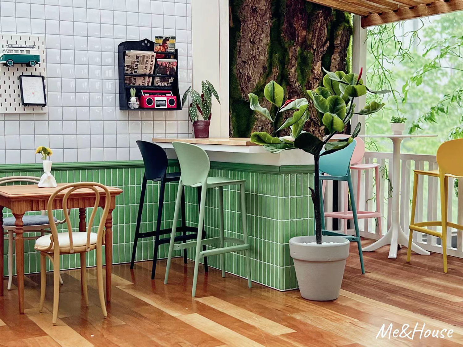 1/6, модель кукольного домика, аксессуары для мебели, мини-модель 30*30 см, белая плитка, наклейка/обои