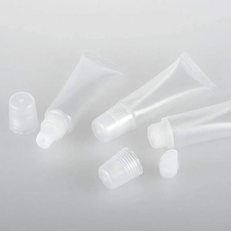 6pcs 5/10ml Mini Clear Soft Empty Lip Balm Tubes Portable Travel Lip Gloss Containers DIY Makeup Packaging Tools for Women/girl