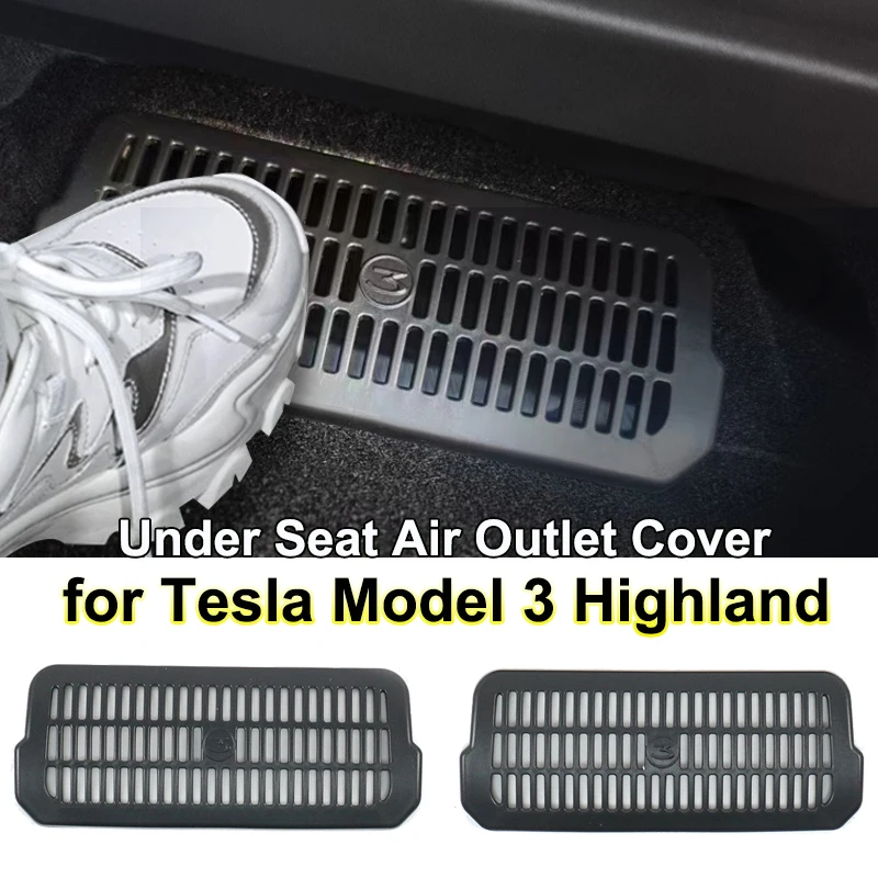 Voor Tesla Nieuwe Model 3 Highland 2024 Onder Seat Achter Air Vent Bescherm Cover Anti-blocking Achterbank Outlet Grille protector Onderdelen