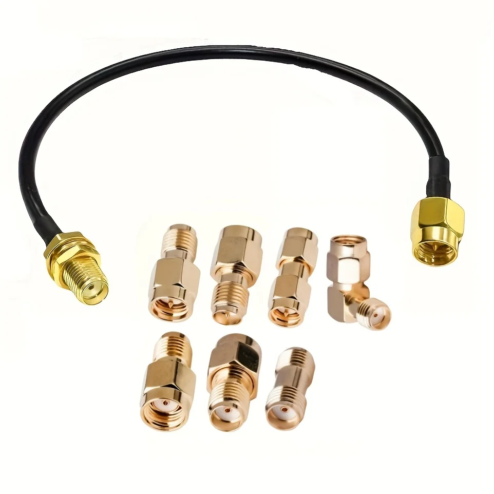 Conjunto de cable SMA macho a SMA hembra de 15cm con 7 unidades de adaptadores sma macho sma hembra rpsma macho