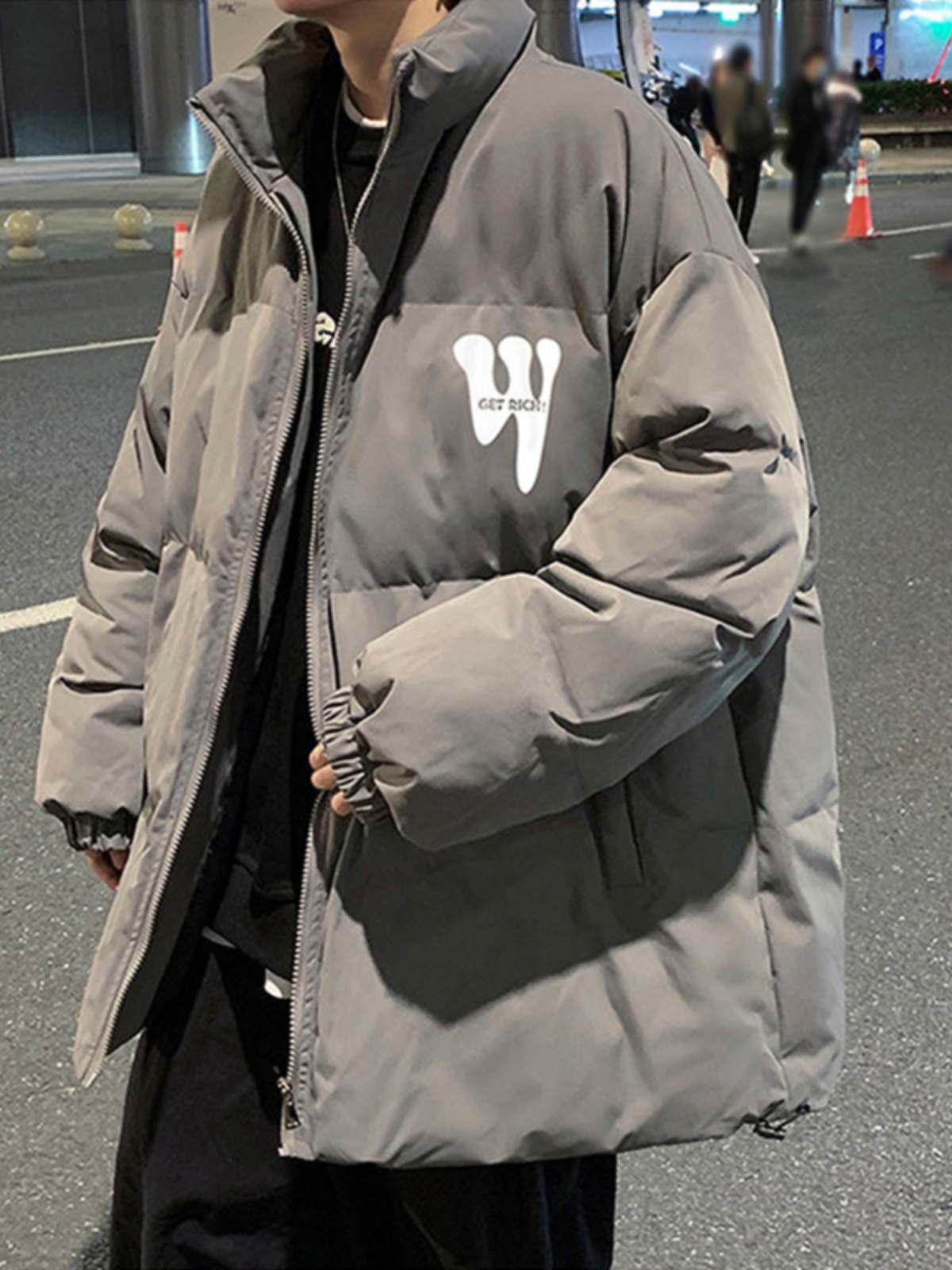 Men's Lightweight Cotton Jacket American Sle Stand Collar Thickened Short Bread Sle Coat Youth Fashionable Outerwear