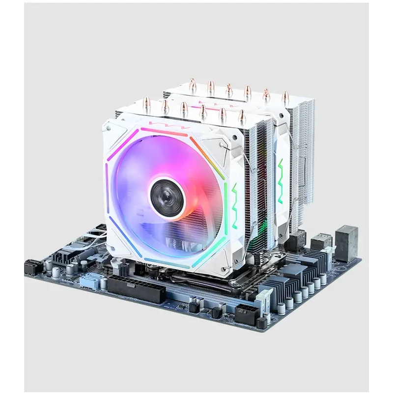 Custom Best Copper Radiator CPU Cooler Fan Heat Sink Desktop Gaming Case LED Features PC Aluminum Material Server Application