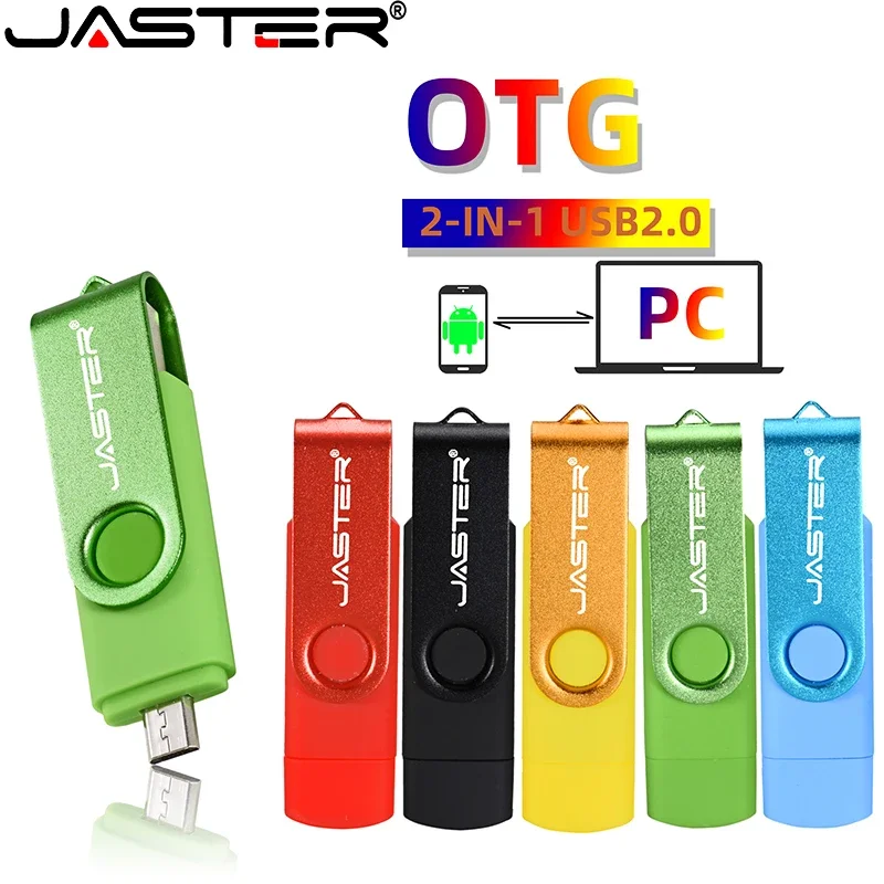 3 в 1 Металлический флэш-накопитель OTG 64 ГБ USB 2.0 32 ГБ Mini Pen Drives Красный Пользовательский логотип 16 ГБ Память Подарки Брелок 8 ГБ U Диск 4 ГБ
