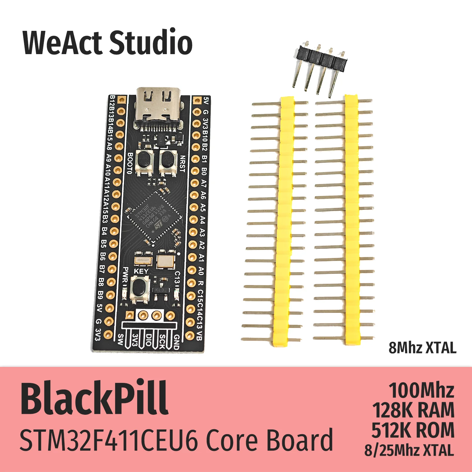 WeAct BlackPill STM32F411CEU6 STM32F411 STM32F4 STM32 Placa central Placa de aprendizaje Desarrollo Micropython