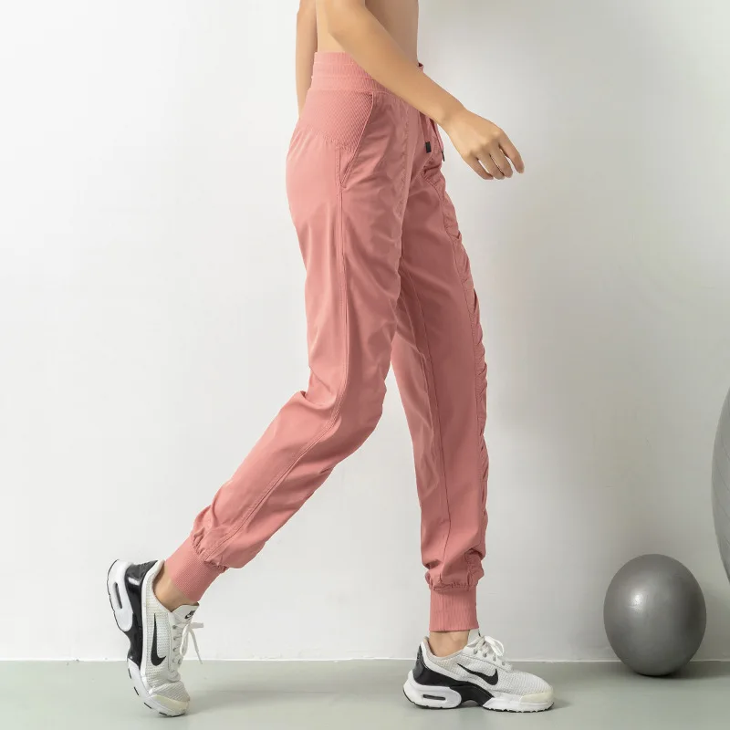 Rugas emagrecimento calças esportivas de fitness das mulheres solto encaixe leggings calças de corrida casuais calças de secagem rápida calças harlan finas