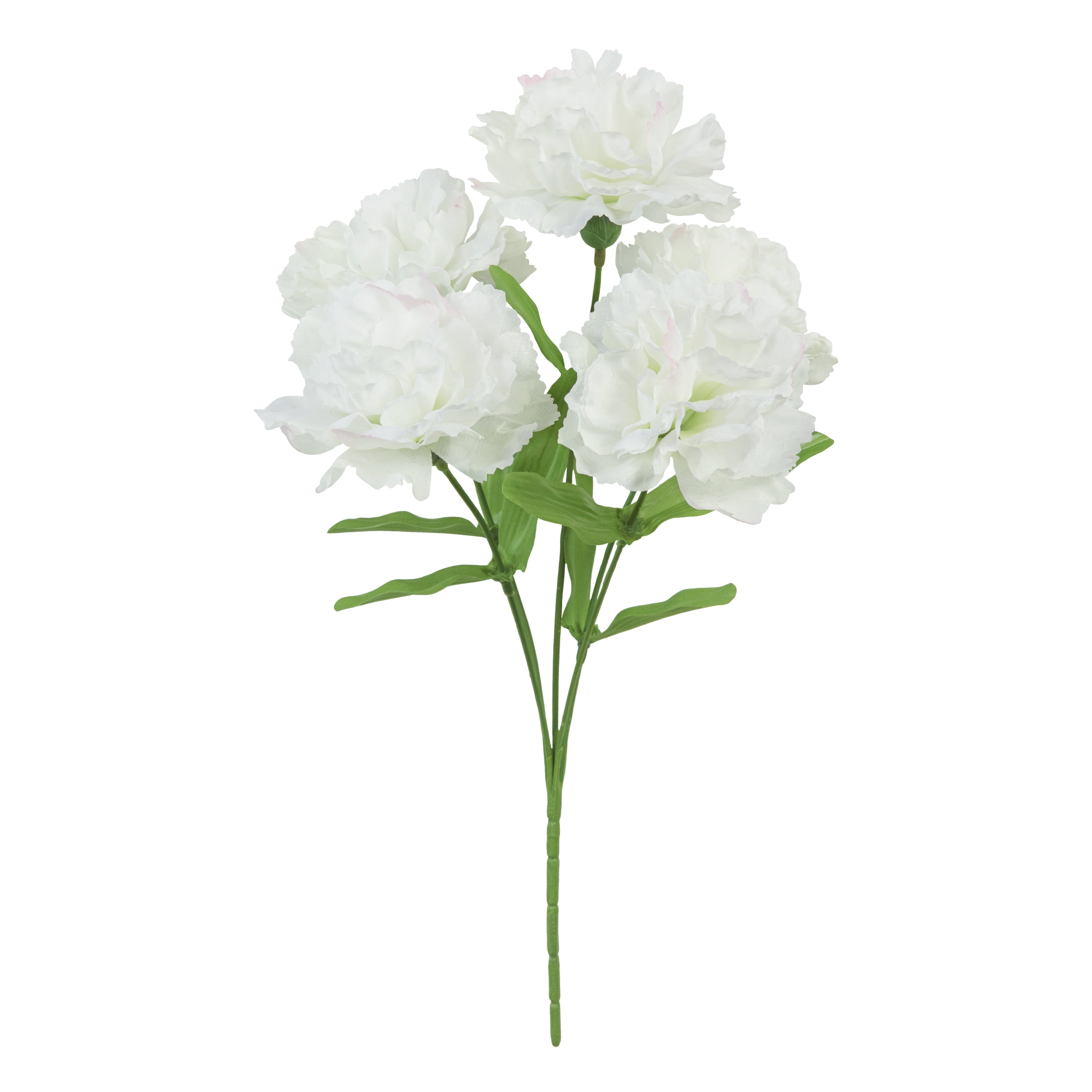13-inch Artificial Silk White 5 Heads Carnation Flowers Pick, for Indoor Use, by Mainstays