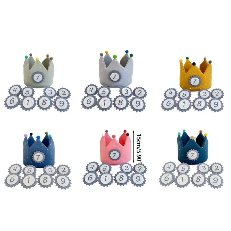 Bộ đạo cụ chụp ảnh trẻ bằng bông có trang trí sinh nhật bằng số