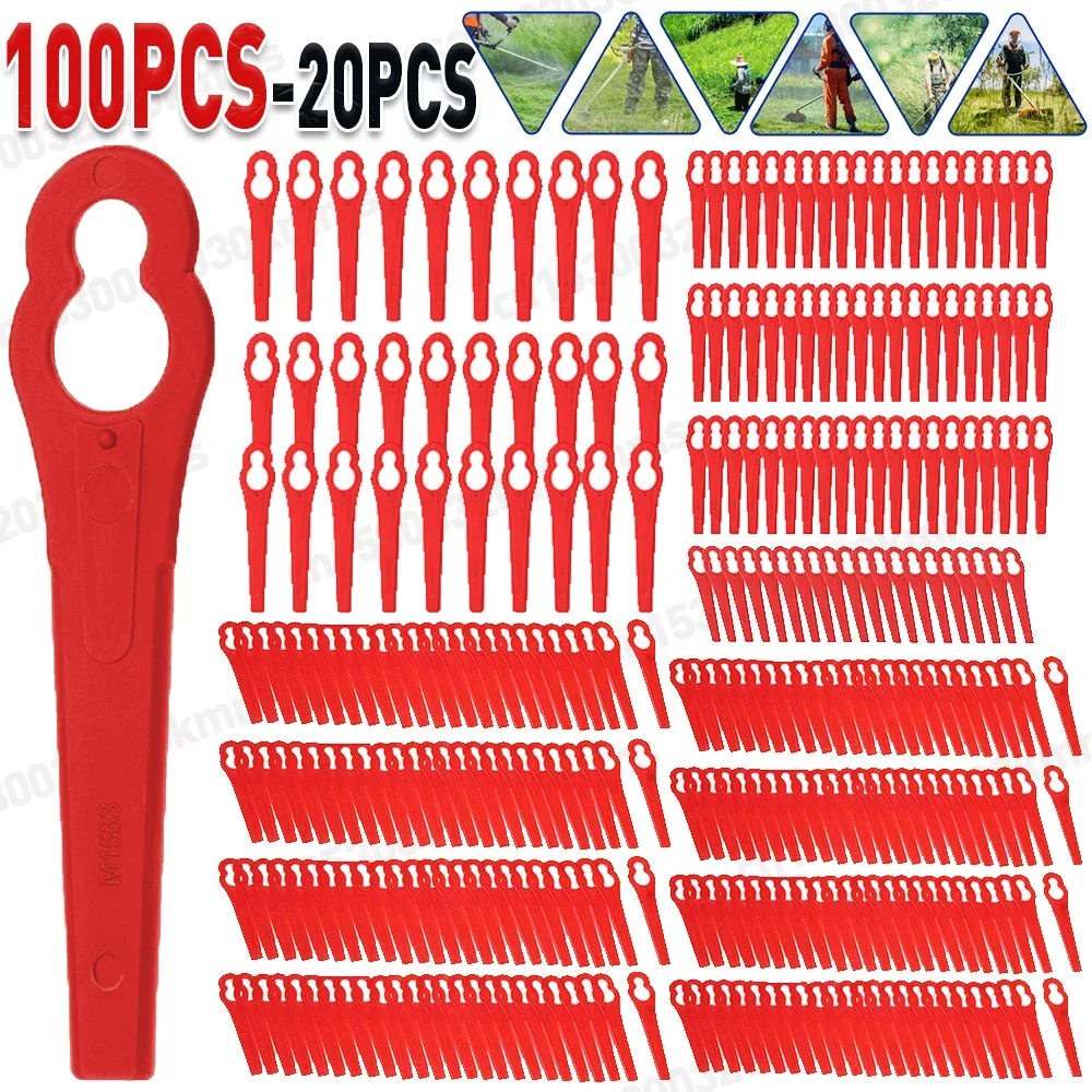 20-120pcs Lame di Taglio di Plastica Per Elettrico Cordless Tagliaerba Strimmer Strumento Tagliaerba Lame di Ricambio Attrezzo Da Giardino
