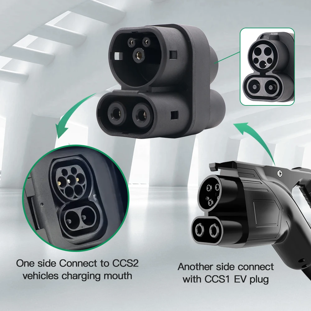 Chiefleed CCS1 to CCS2 EV DC 1000V 250A CCS1 To CCS2 Plug Charging Connectors Adaptor EVCharger Connector AdapterCar Accessories