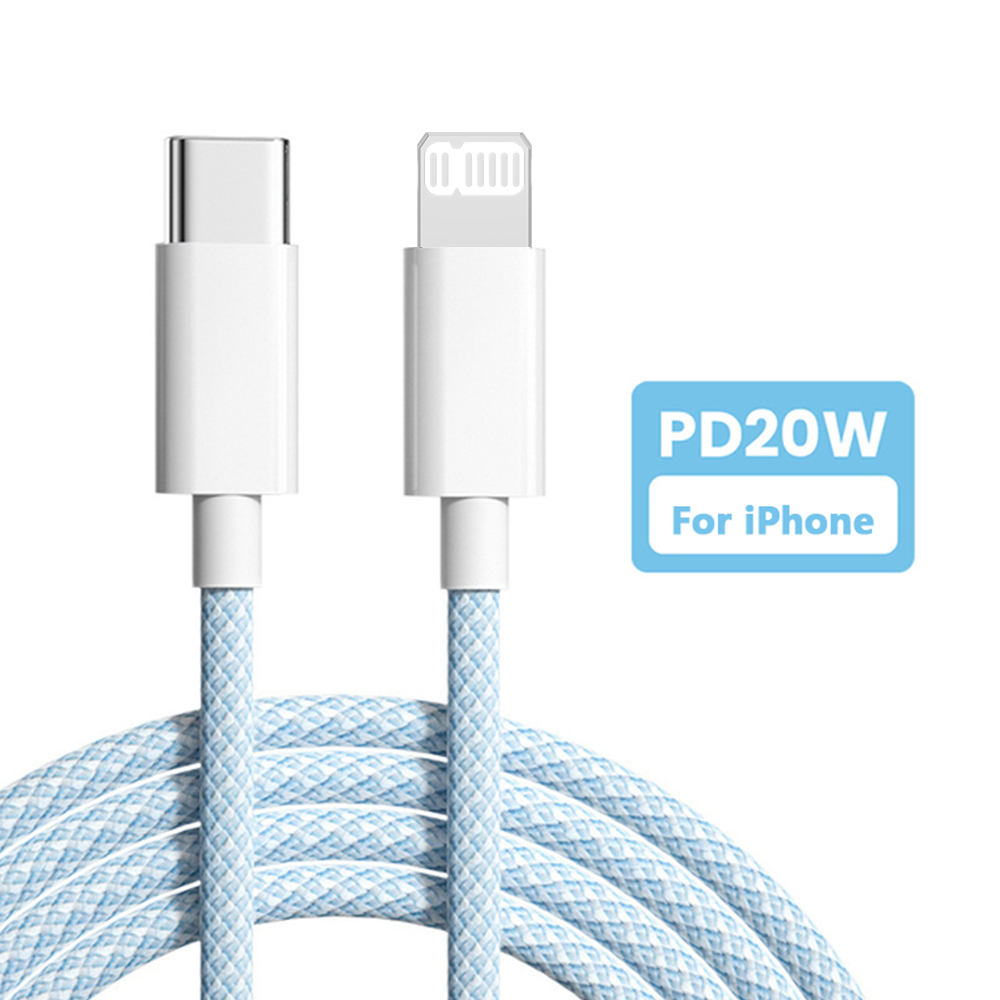 Cable PD 20W USB C para iPhone 14 13 12 11 Pro Max Xs 8 Plus iPad Cable 3A Cable de carga rápida Cable de datos tipo C para iPhone
