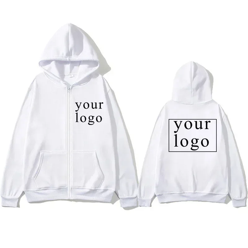 Masculino feminino diy zíper cardigan com capuz 2025 nova moda seu próprio design logotipo da marca/imagem personalizada em qualquer lugar