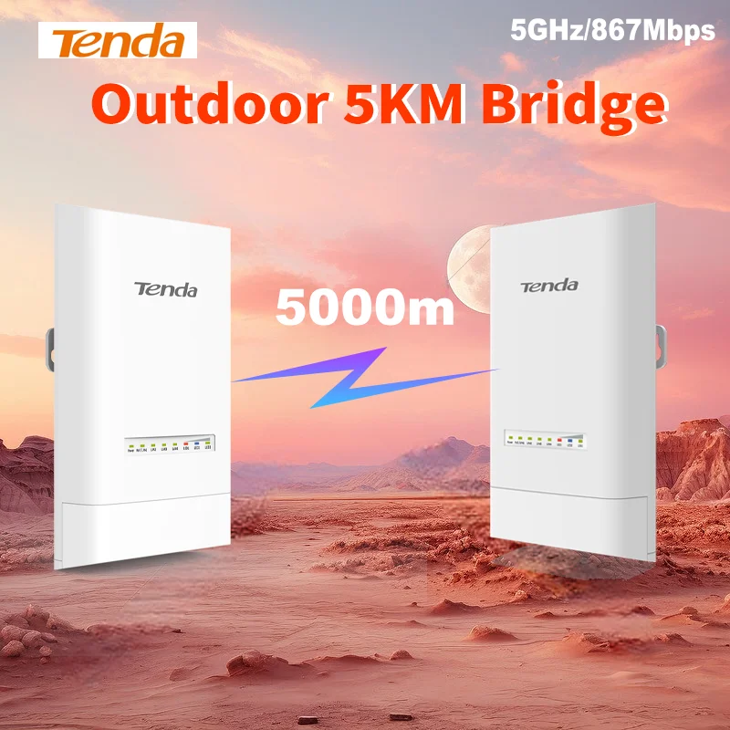 Tenda OS3 5KM 5GHz 867Mbps exterior CPE inalámbrico 5G WiFi repetidor extensor enrutador AP punto de acceso puente Wi-Fi punto de acceso P a P