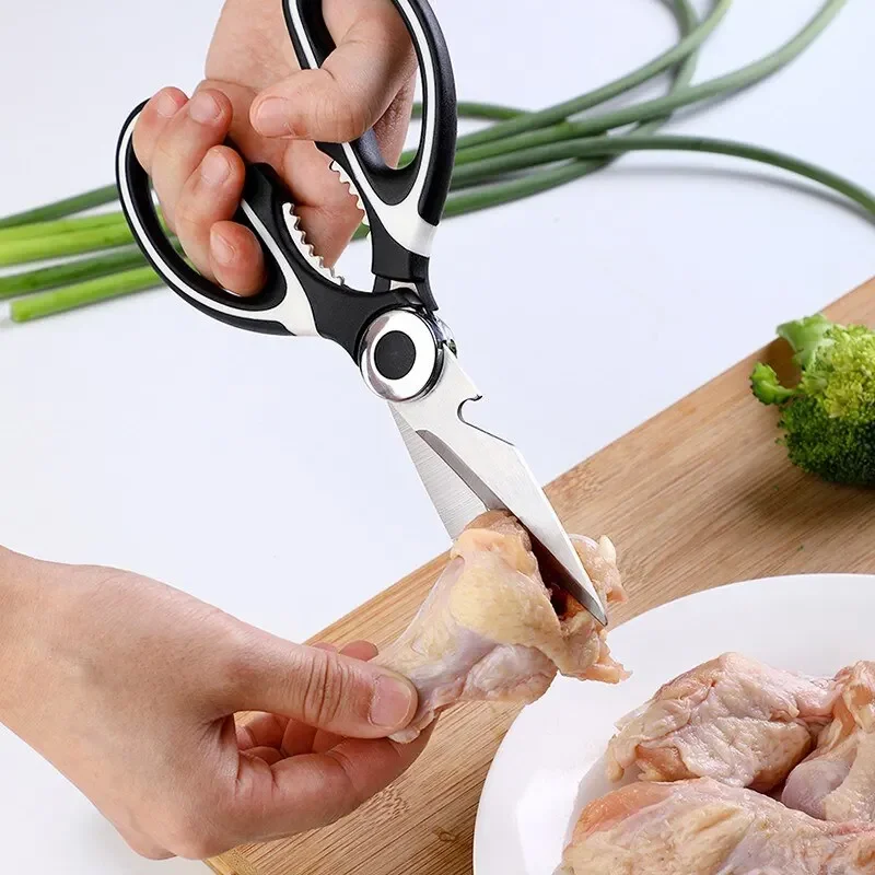 Herramientas de cocina multifunción de acero inoxidable, tijeras fuertes para cortar verduras en el hogar, hueso de pollo, pescado, comida, herramienta multiusos
