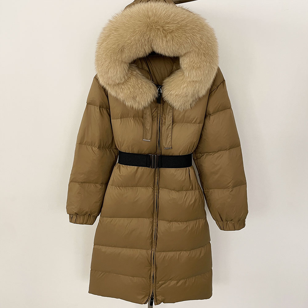 Oftbuy Nieuwe Winter 2024 Echte Bontjas Vrouwen Warm 90 Witte Eendendendons Jas Natuurlijke Vossenbont Puffer Jas Cold Lady