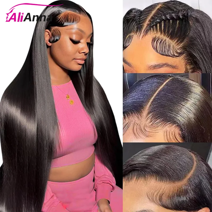 200 densidade em linha reta perucas de cabelo humano na liquidação transparente hd peruca do laço 13x6 cabelo humano 30 Polegada peruca de cabelo cru brasileiro