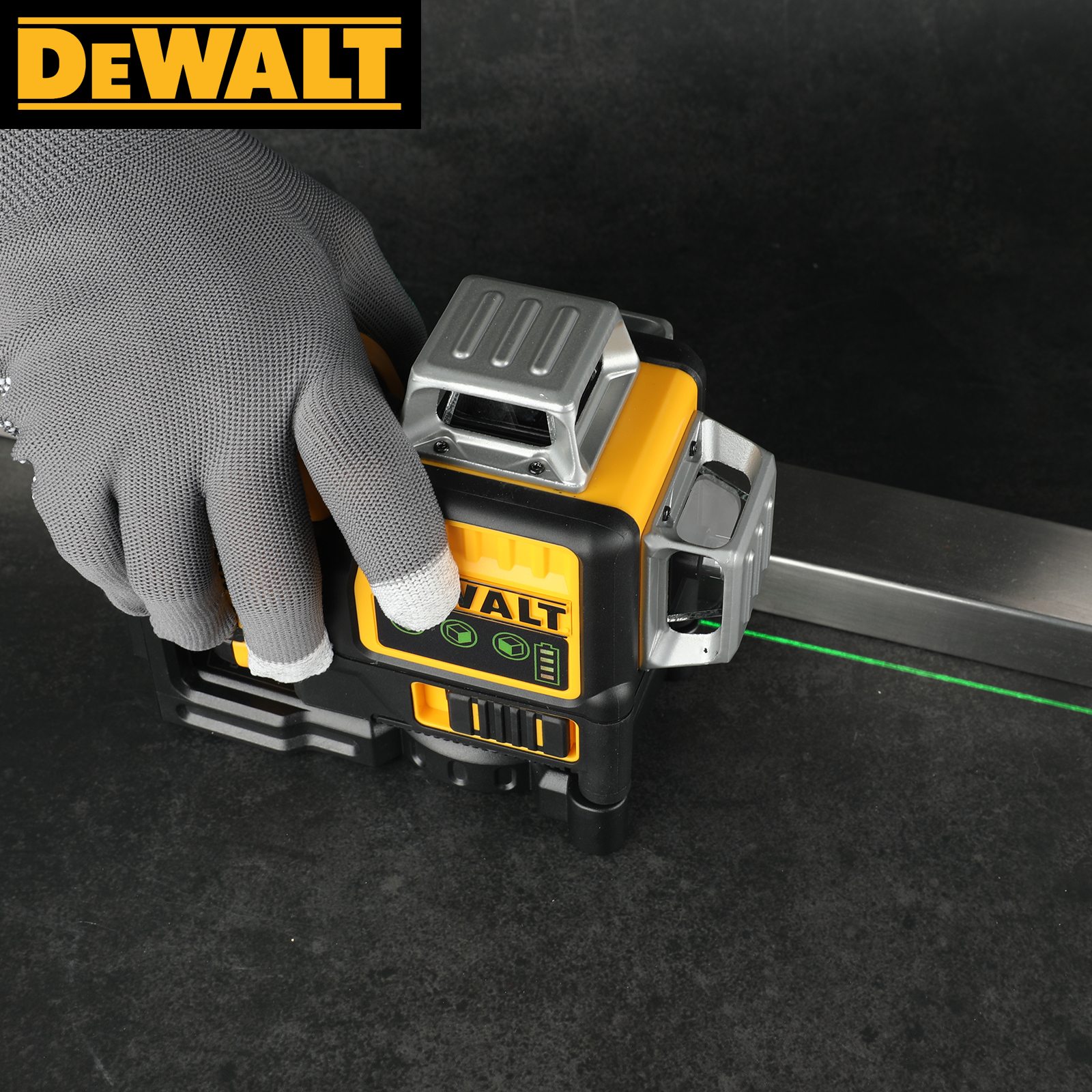 Dewalt DW089LG 3 Sides*360 Degree Vertical Lines Laser Level Horizontal 12V Lithium Battery Green Light Level Meter Outdoor