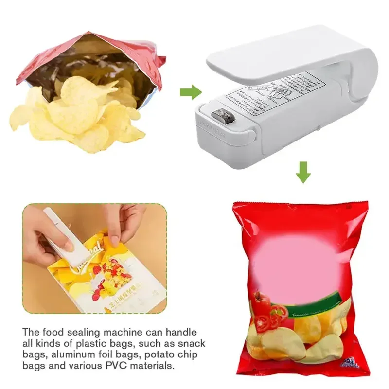 Gadget da cucina Mini sigillatore per imballaggi per sacchetti di calore Sigillatore per sacchetti di plastica portatile Sigillatrice per alimenti Sigillatura per snack