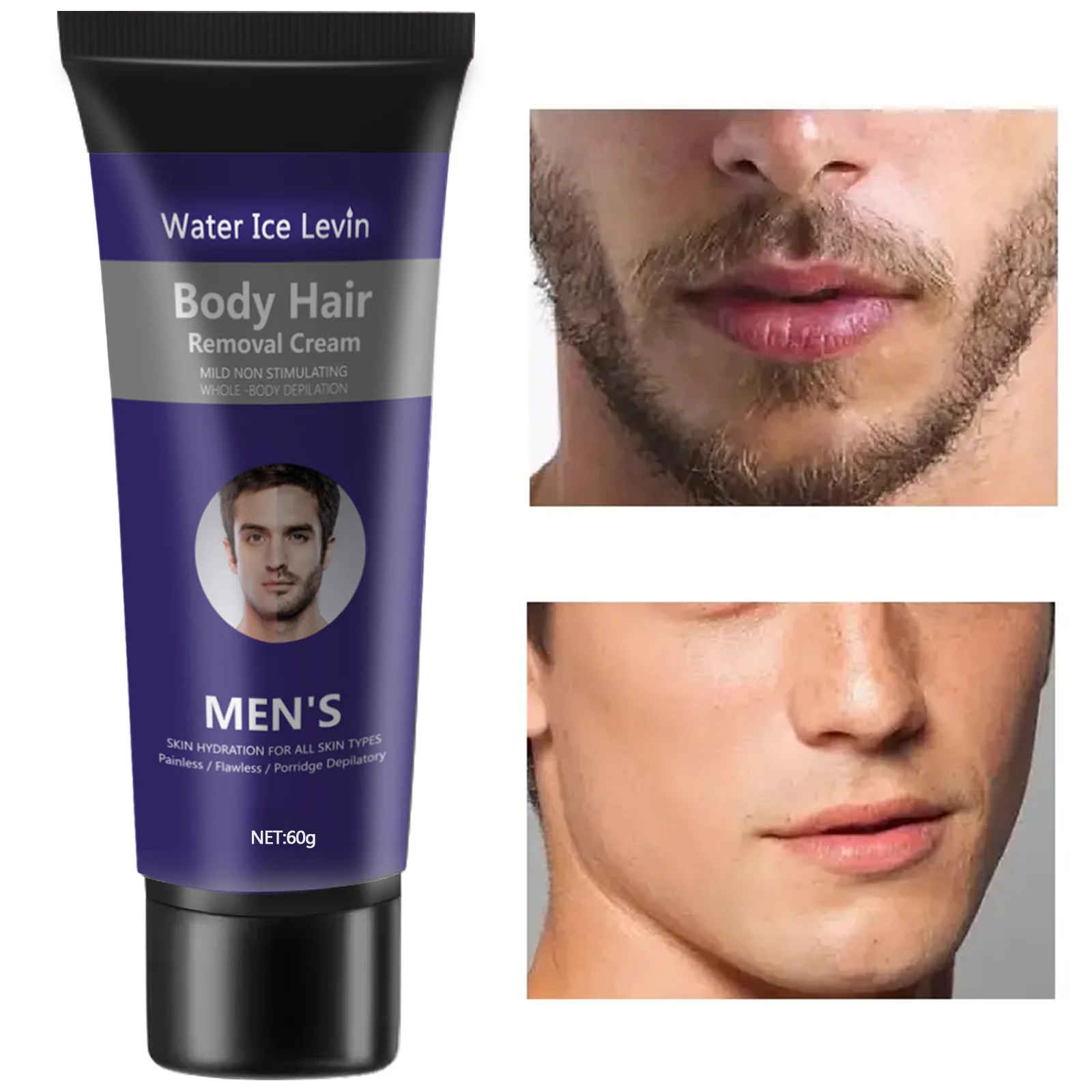 Crema per la depilazione Crema per epilatore permanente Aree intime Salute Indolore per la rimozione dei peli Inibitore della crescita per la cura del corpo degli uomini