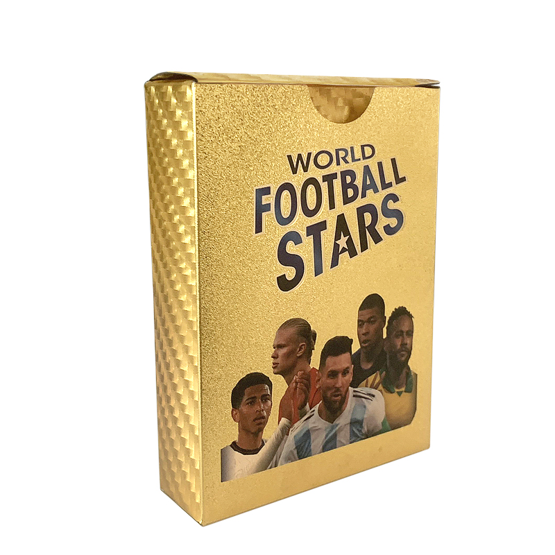 World Football Stars 27/55 ชิ้น Limited Edition Gold การ์ดพลาสติกวัสดุฟุตบอลของเล่นการ์ดพัดลมเด็กของขวัญ Pack