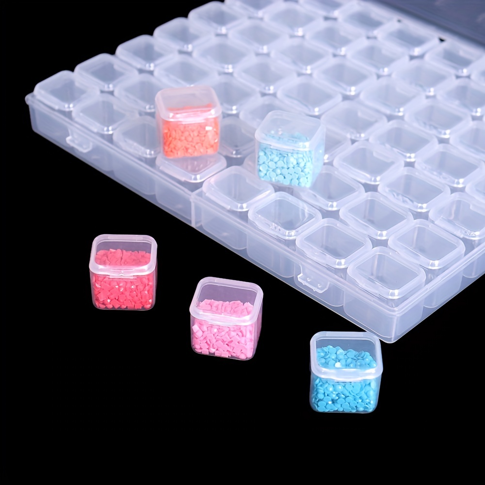 1 Satz 28/56 Gitter, DIY-Diamant-Malwerkzeug, Schmuck-Nagel-Organizer für lose Perlen, unabhängiger Reisperlen-Aufbewahrungsbehälter, Mul