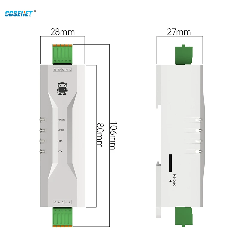 CAN-zu-Seriell-Protokoll RS485 CANBUS-Konverter CDSENT ECAN-101 Modbus All-Terminal-Schnittstelle Rahmenformate AT Command Baud Rate