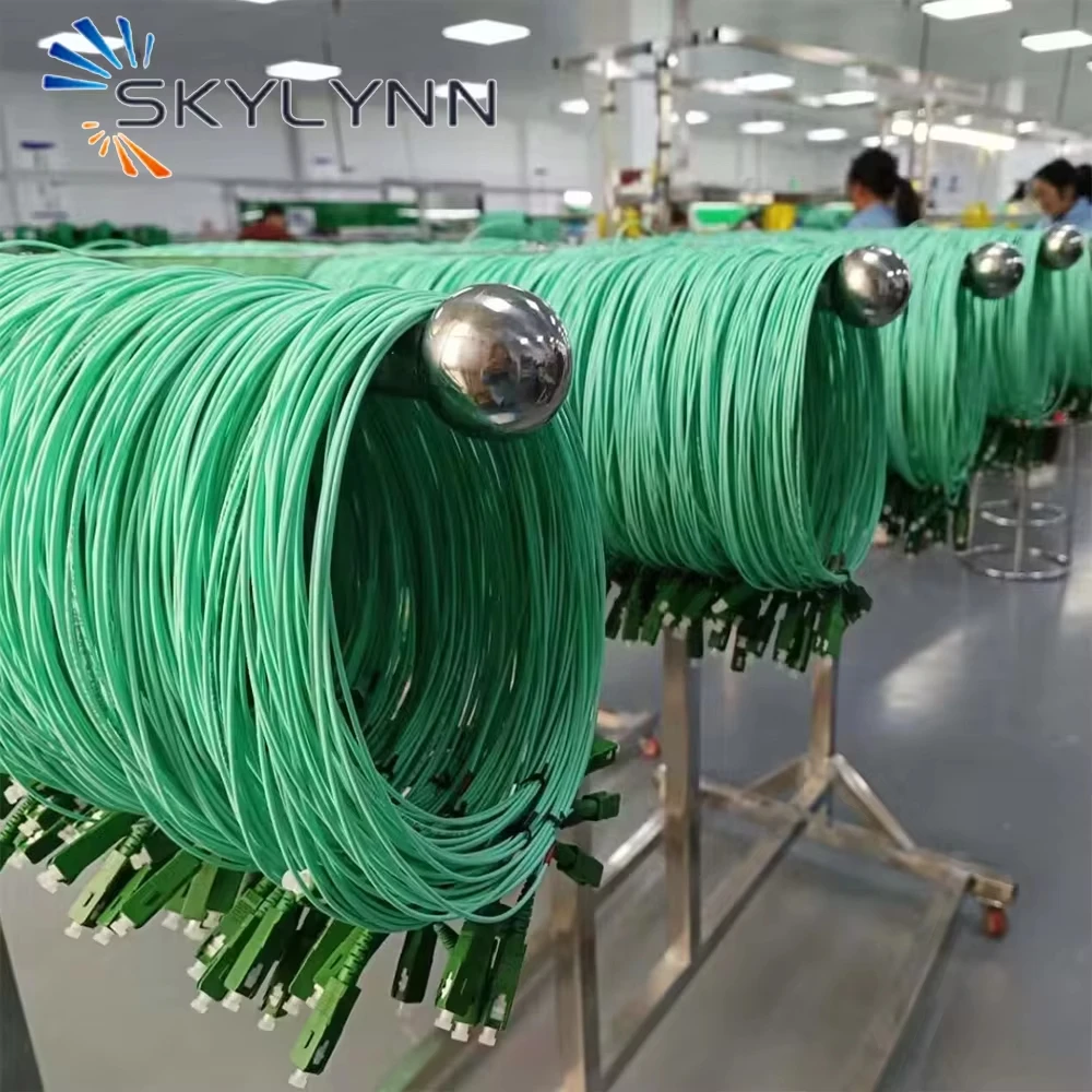 FTTH Jarretiere 1.6mm 3.5m Aqua G657A2 Fibra Optica Patch Cable Green Jumper SC Simplex SM SX SCAPC Optical Fiber Patch Cord
