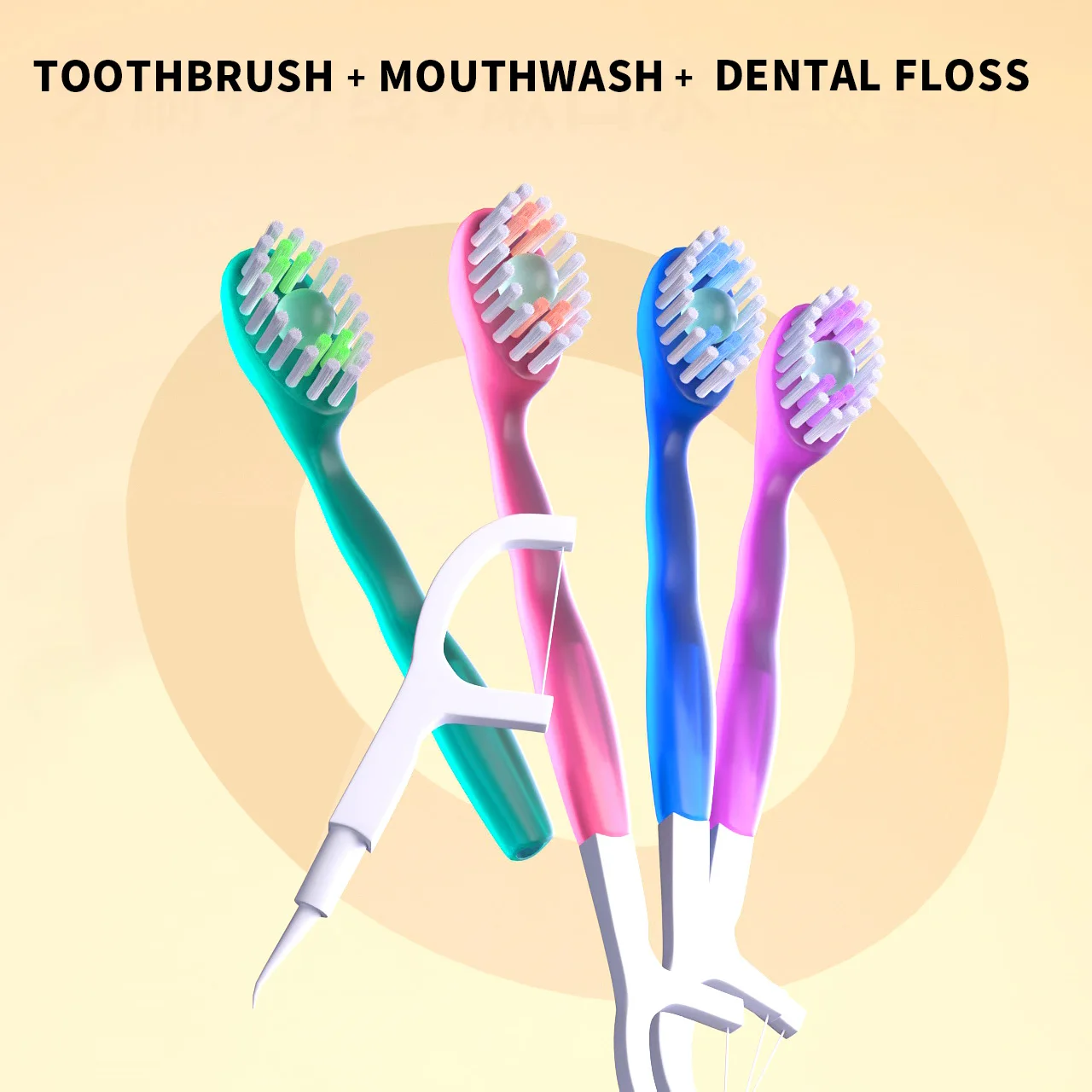 แปรงสีฟันแบบพกพา 5-in-1 ไหมขัดฟัน 8/16 ชิ้นสําหรับทําความสะอาดช่องปาก, แปรงสีฟันแบบใช้แล้วทิ้งสําหรับผู้ใหญ่ในการเดินทางเพื่อธุรกิจ