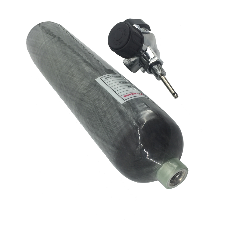 ACECARE-cilindro de fibra de carbono para buceo, tanque de aire de 4500PSI 300Bar 30MPA 2L, botella de buceo M18 * 1,5, válvula de manómetro