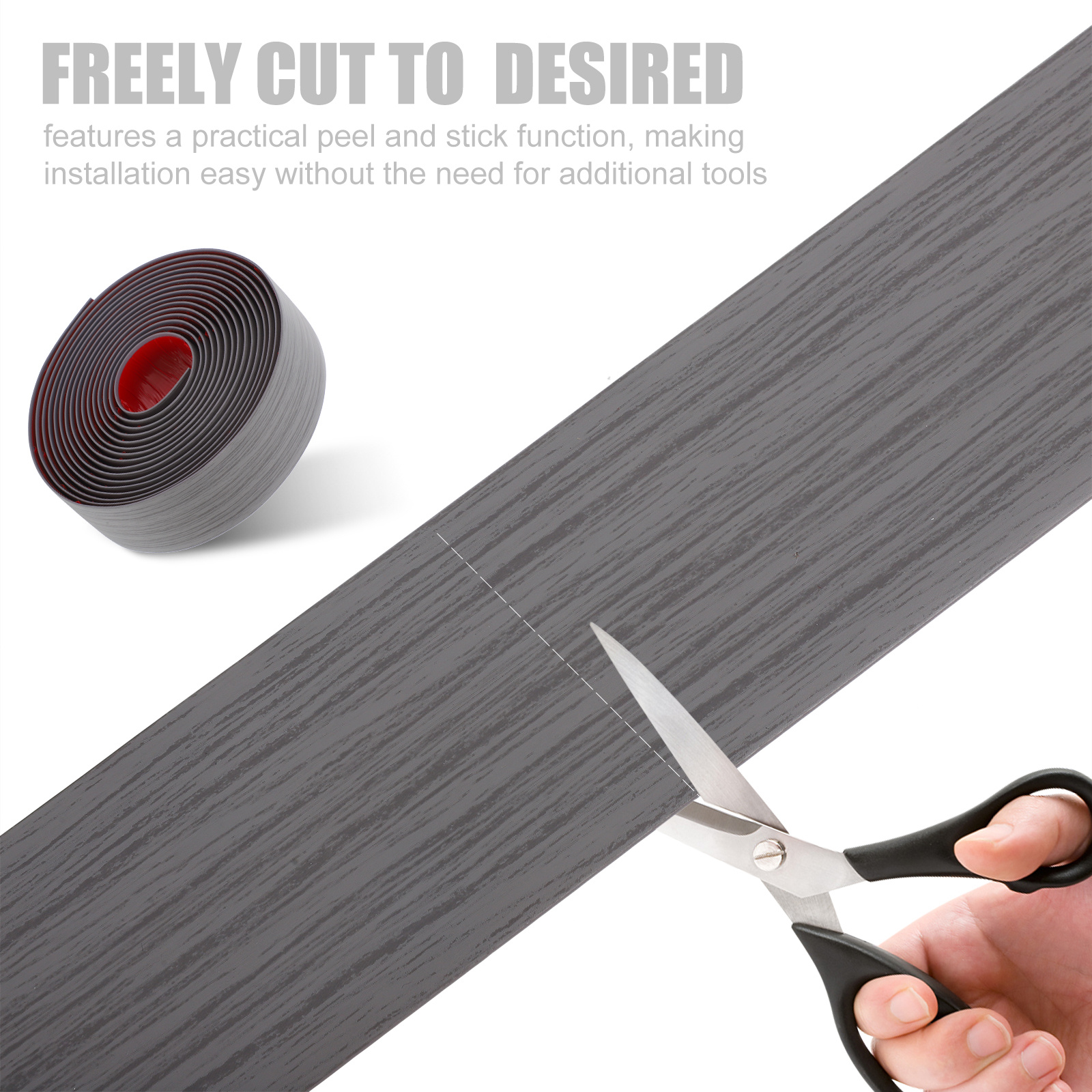 Self Adhesive Floor Transition Strip Peel Stick Doorway Threshold 5m Flexible Uneven Floors Decorative Trim Strip