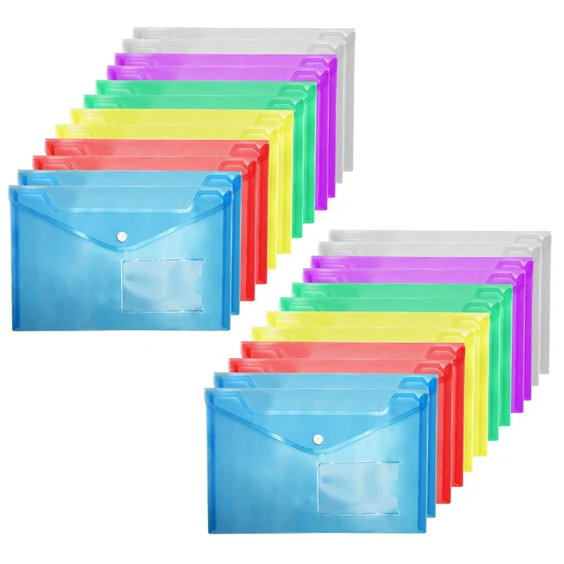 Transparent Colorful Plastic A5 Folders File Bag Document Hold Bags Folders Paper Storage Carpeta De Almacenamiento